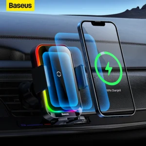 Suporte para Celular com Carregamento Sem Fio 15W Halo RGB