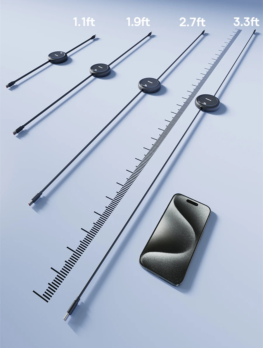 Kit 2 Cabos Retráteis USB C 100W Free2Draw Carregamento Rápido - Imagem 13