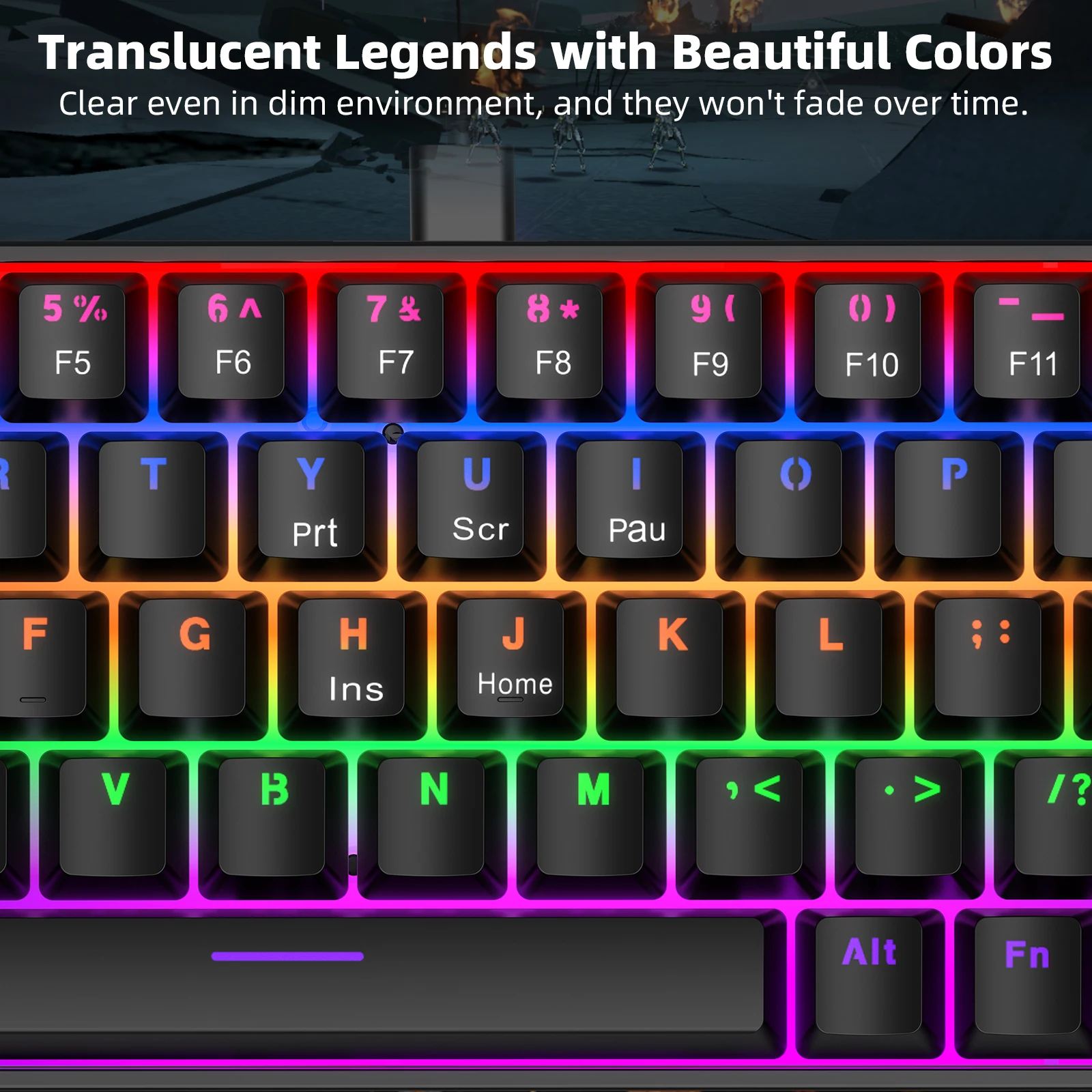 Teclado Mecânico Compacto Goojodoq RGB 68 Teclas - Imagem 16