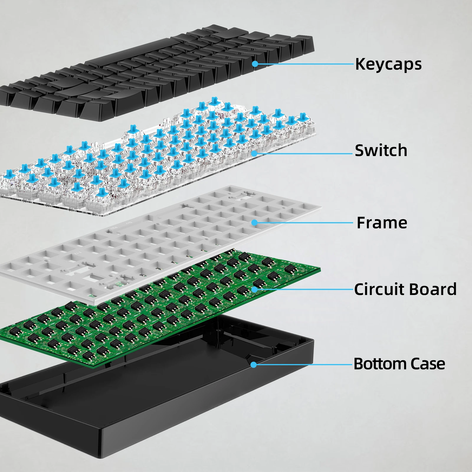 Teclado Mecânico Compacto Goojodoq RGB 68 Teclas - Imagem 9