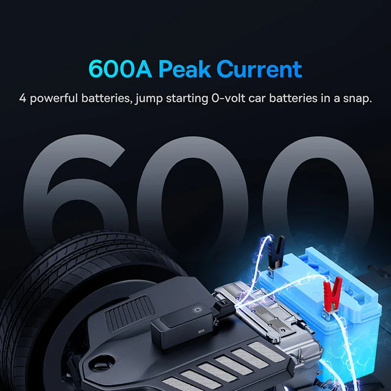 Auxiliar de Partida Mini Portátil 6000mAh 600A - Imagem 4