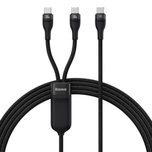 Cabo USB C 100W 2 em 1 - Preto