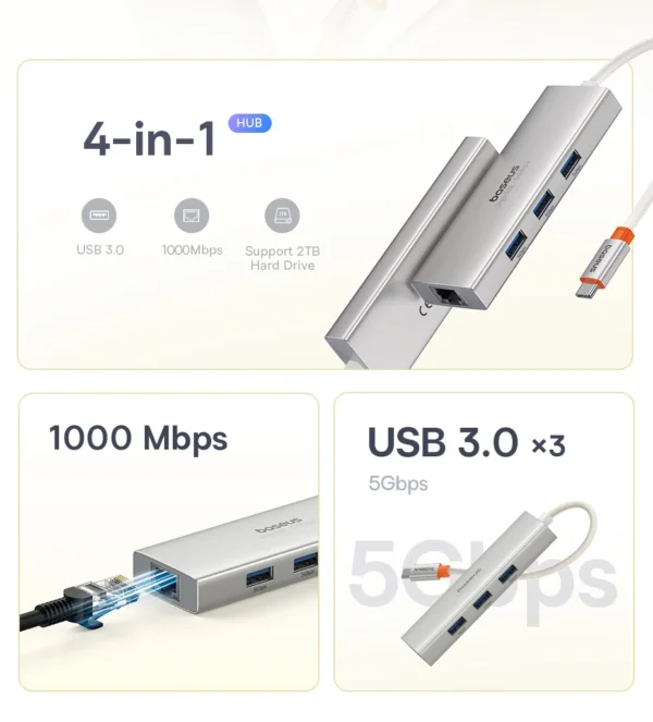 Hub USB C 4 em 1 PortalJoy - Imagem 8