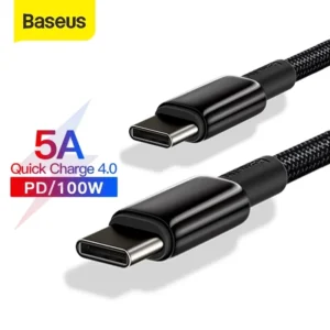 Cabo USB C para USB C 100W 5A QC4.0