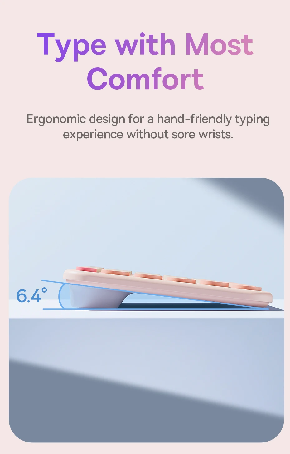 Teclado Sem Fio Bluetooth K01A Rosa - Imagem 15