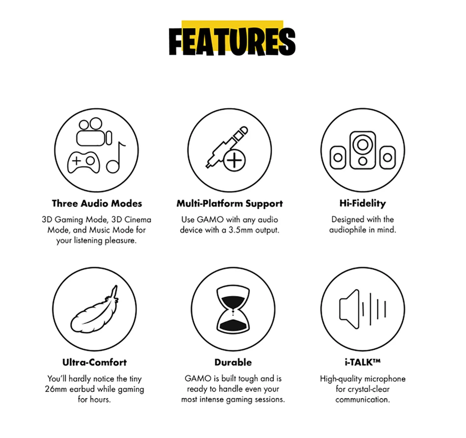 Fone de Ouvido com Fio GAMO 90° HIFI - Imagem 8