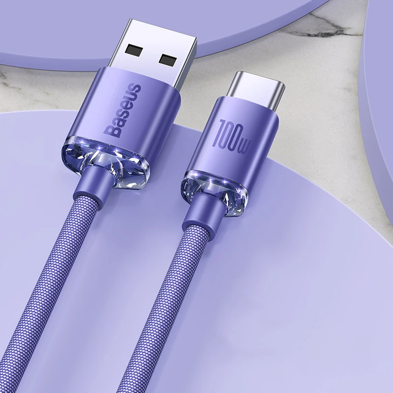 Cabo USB Tipo C Baseus 100W Serie Cristal - Imagem 26