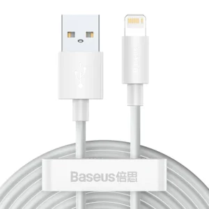 Kit Baseus 2 Cabos USB para iPhone 1,5m 2,4A - Branco