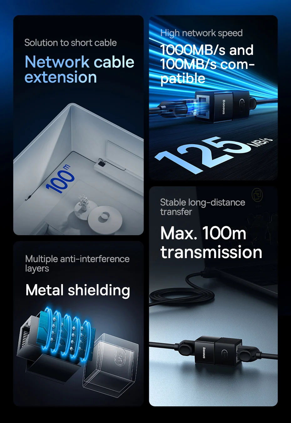 Kit 2 Conectores Ethernet RJ45 1000Mbps - Imagem 8