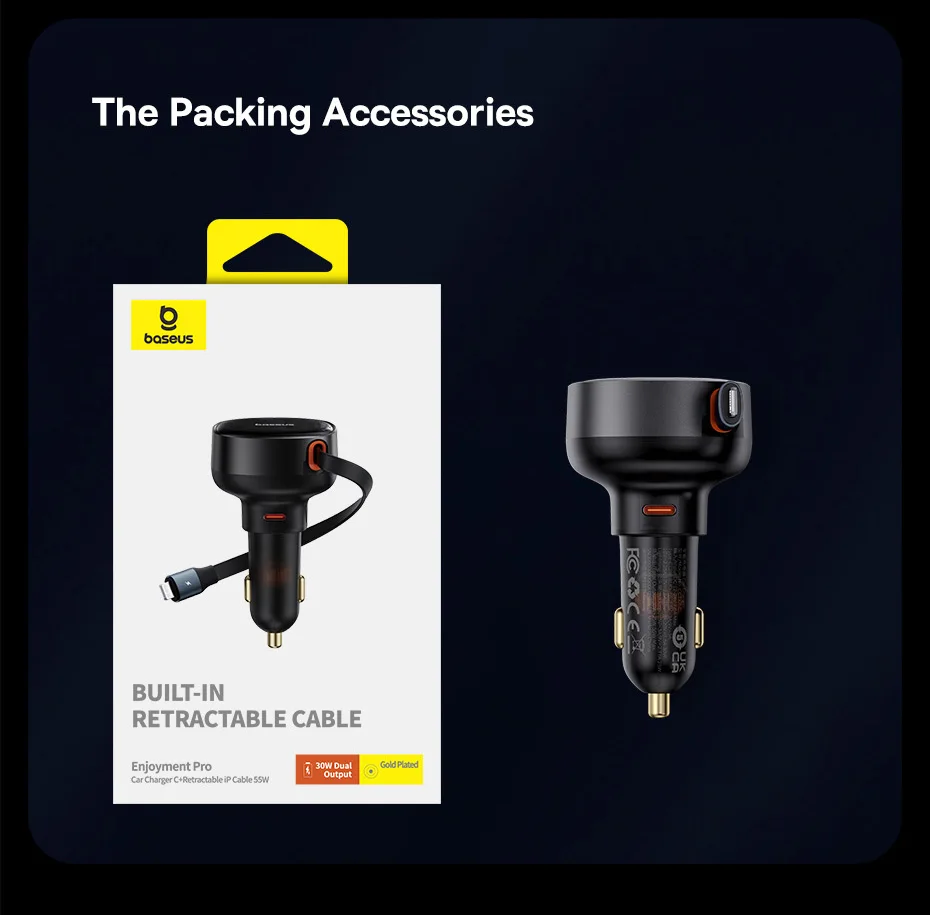 Carregador Veicular 60W 3 em 1 com Cabo Retrátil - Imagem 25