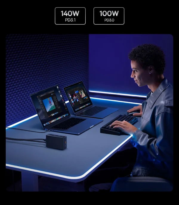 Carregador Inteligente Digital Ultra Rápido GaN 240W - Imagem 10