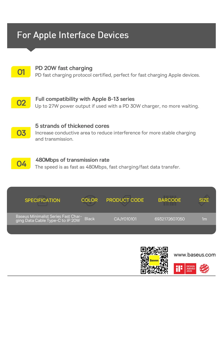Cabo USB Tipo C para Lightning 20W Carregamento Rápido - Imagem 21