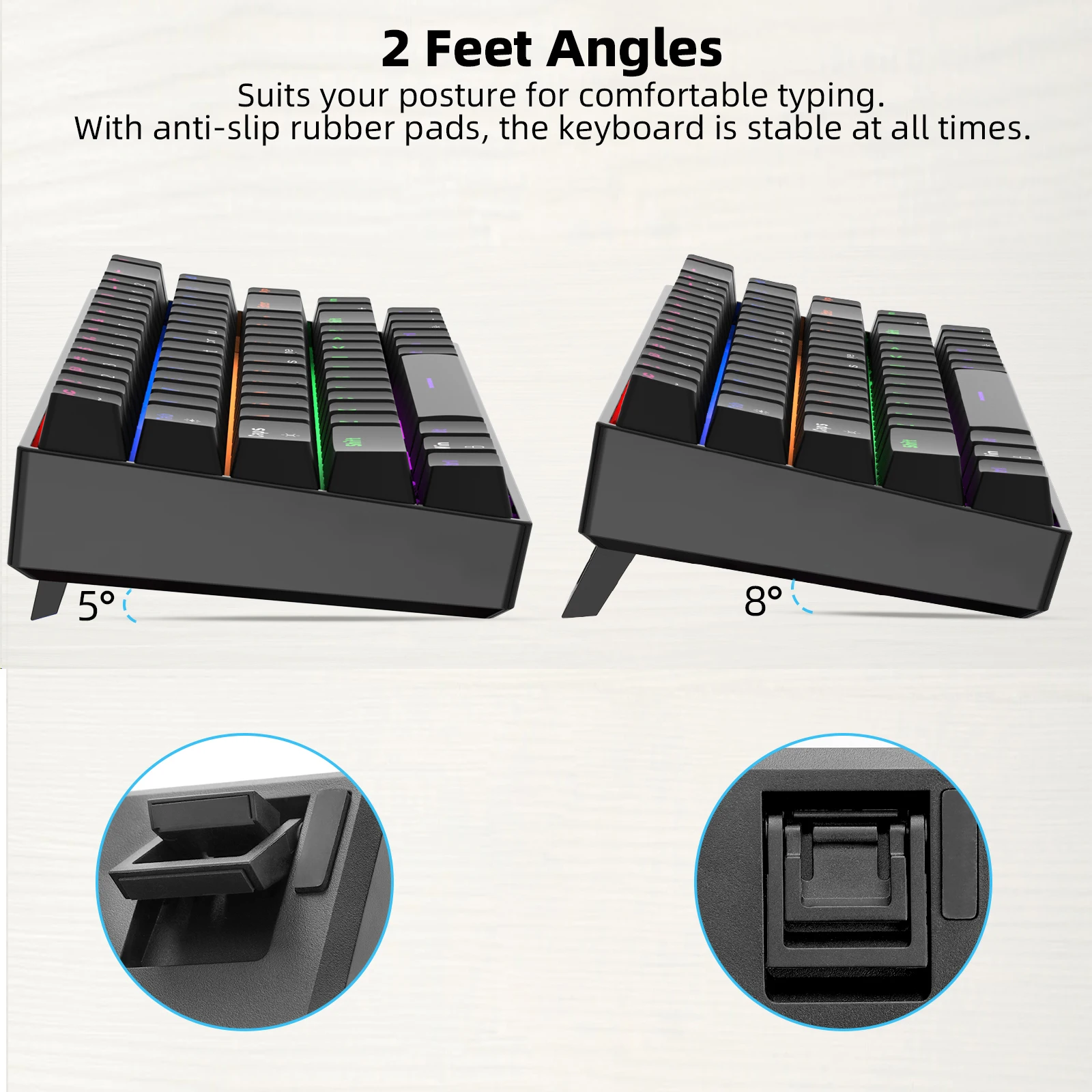 Teclado Mecânico Compacto Goojodoq RGB 68 Teclas - Imagem 17