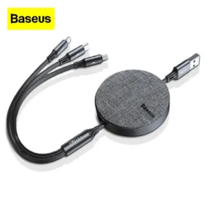 Cabo USB 3 em 1 Retrátil - Cinza