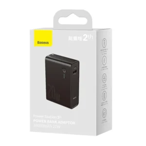 Power Bank e Carregador 2 em 1 10000mAh 20W - Preto