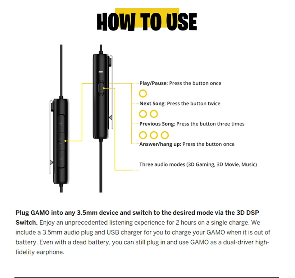 Fone de Ouvido com Fio GAMO 90° HIFI - Imagem 24