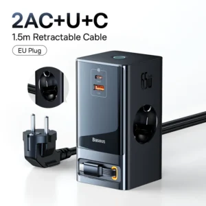 Estação de Carregamento 65W 6 em 1 com Controle Digital - Plugue EU 220V