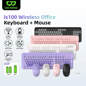 Kit Teclado e Mouse Sem Fio Goojodoq is100 A1999