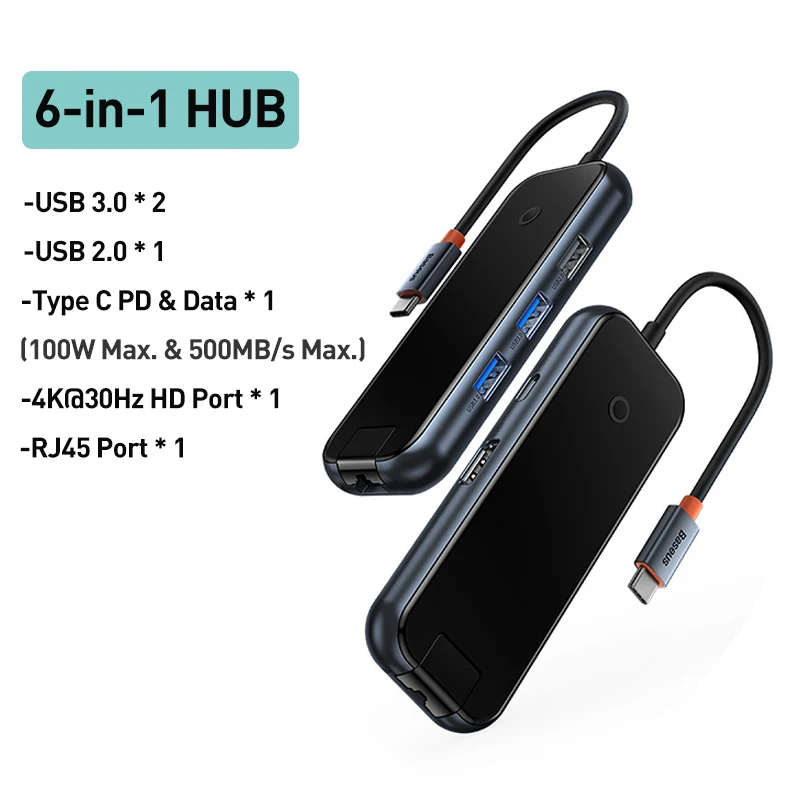 HUB USB-C Adaptador AcmeJoy - HUB 6 em 1