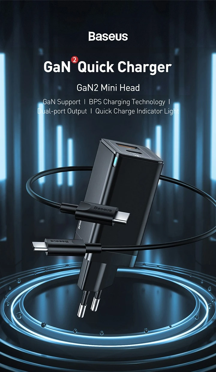 Carregador 45W GaN2 USB e Tipo C com cabo 60W - Imagem 9