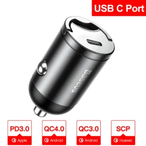 Carregador Veicular Baseus 30W - Porta Tipo C