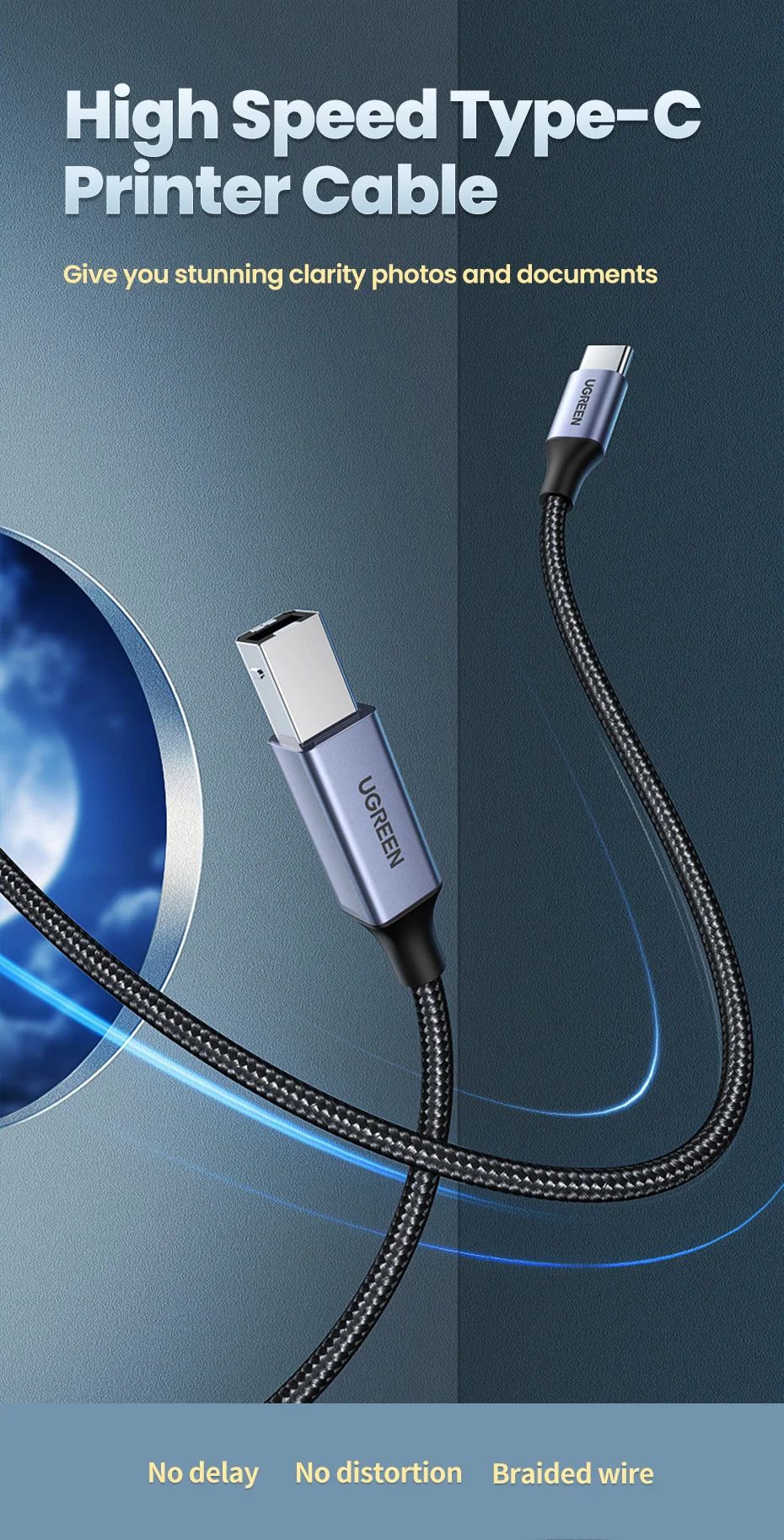 Cabo Ugreen USB C para Impressora - Imagem 7