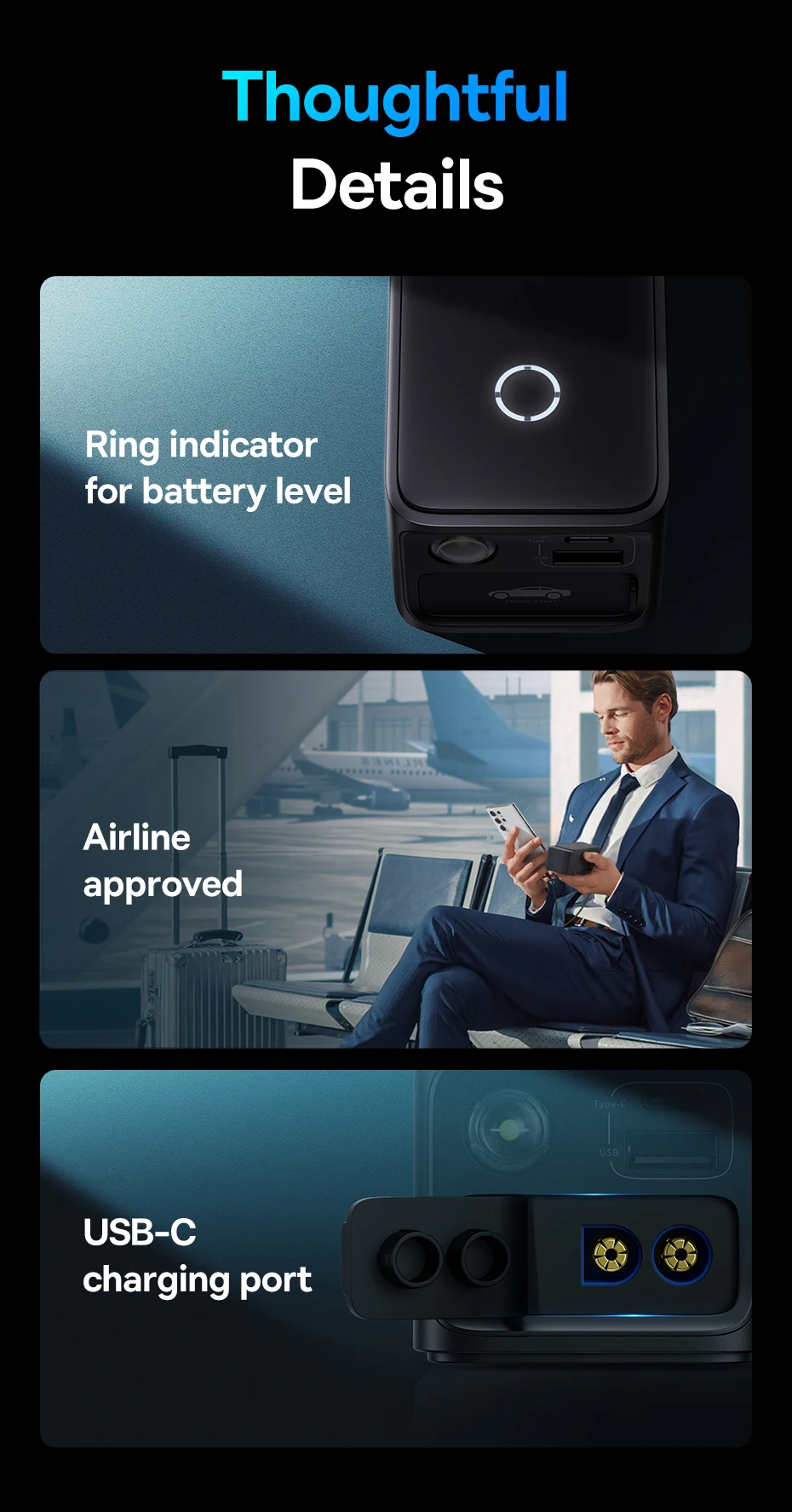 Auxiliar de Partida Mini Portátil 6000mAh 600A - Imagem 22