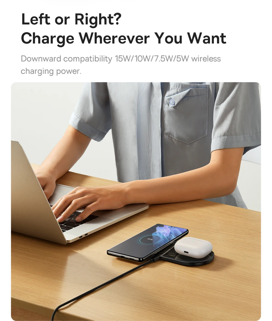 Carregador Magnético 2 em 1 Qi 20W com Display - Imagem 11