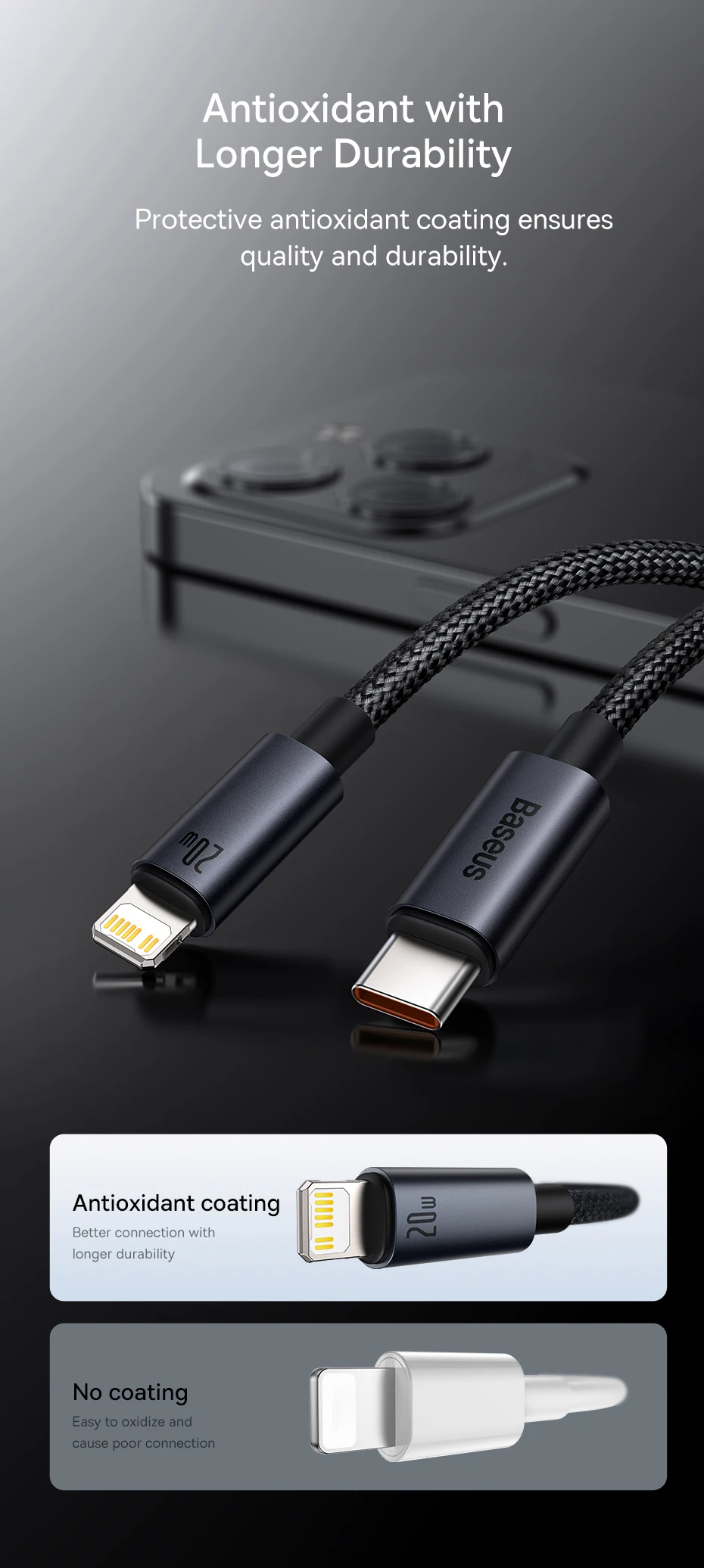Cabo USB Tipo C para Lightning 20W Carregamento Rápido - Imagem 13