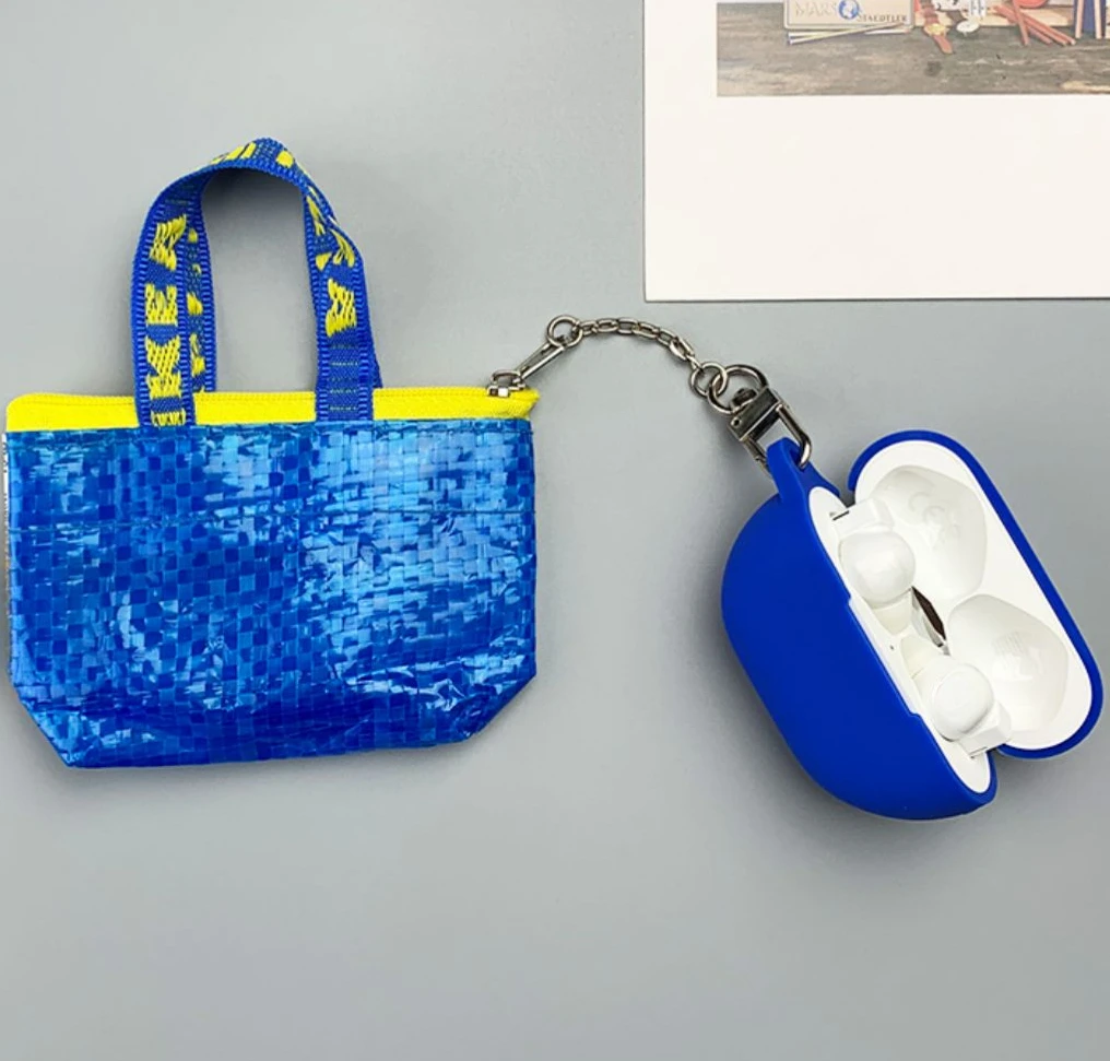 Capa de Silicone Bolsa Azul para Fone Baseus - Imagem 4