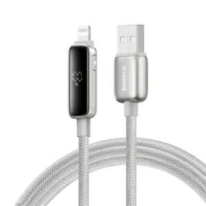 Cabo USB para Lightning 2.4A com Display - Cinza