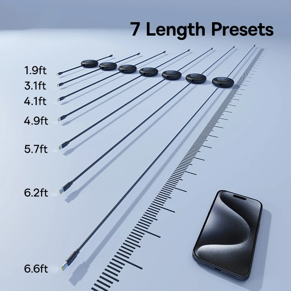Kit 2 Cabos Retráteis USB C 100W Free2Draw Carregamento Rápido - Imagem 14