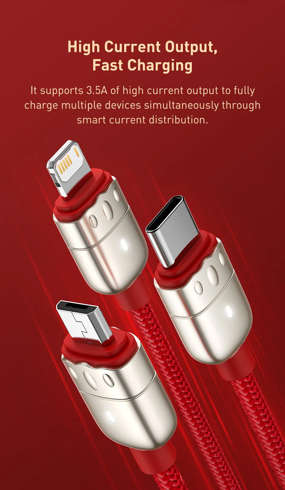 Cabo USB 3 em 1 Temático Baseus - Imagem 11