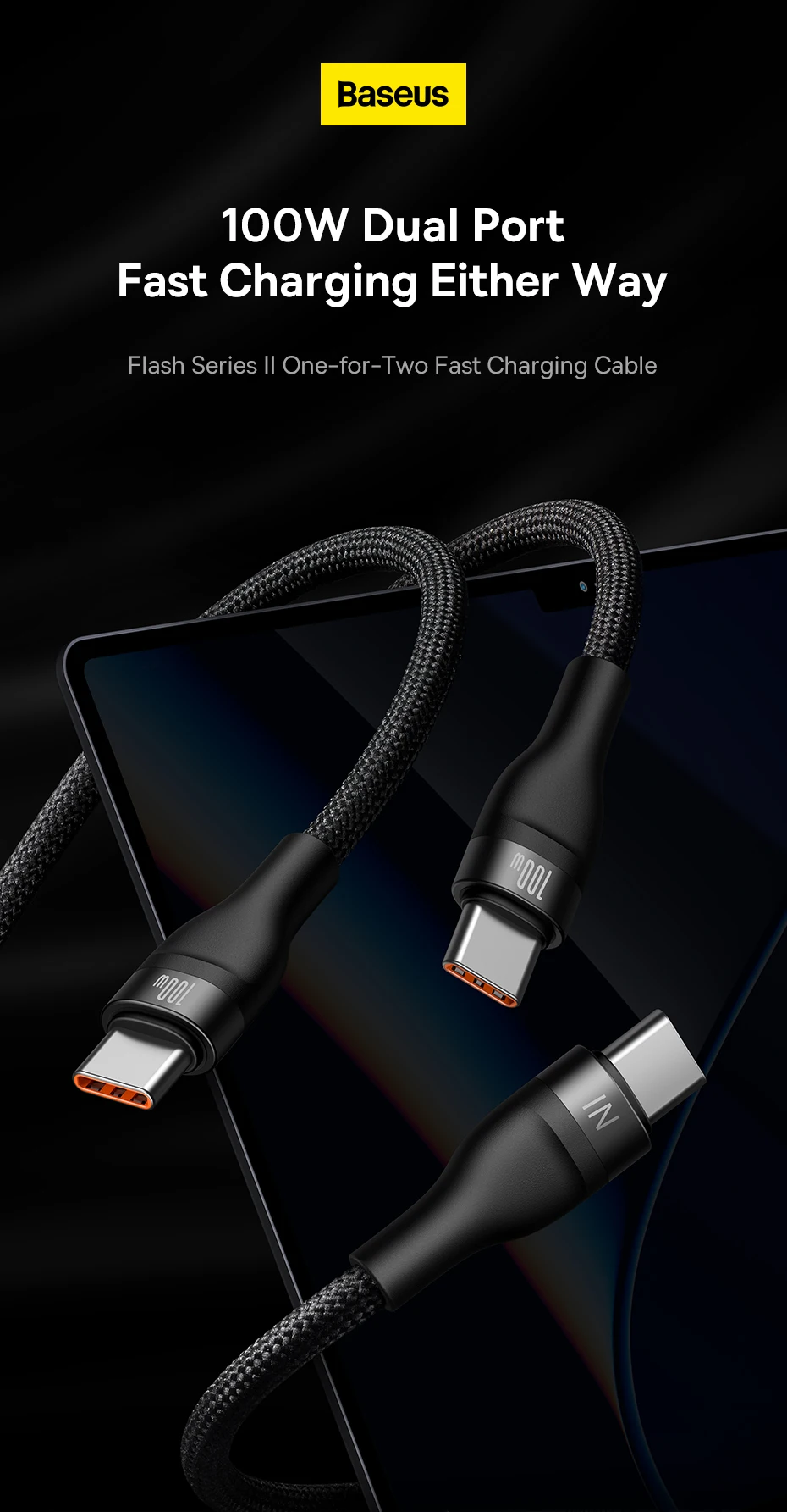 Cabo USB C 100W 2 em 1 - Imagem 7