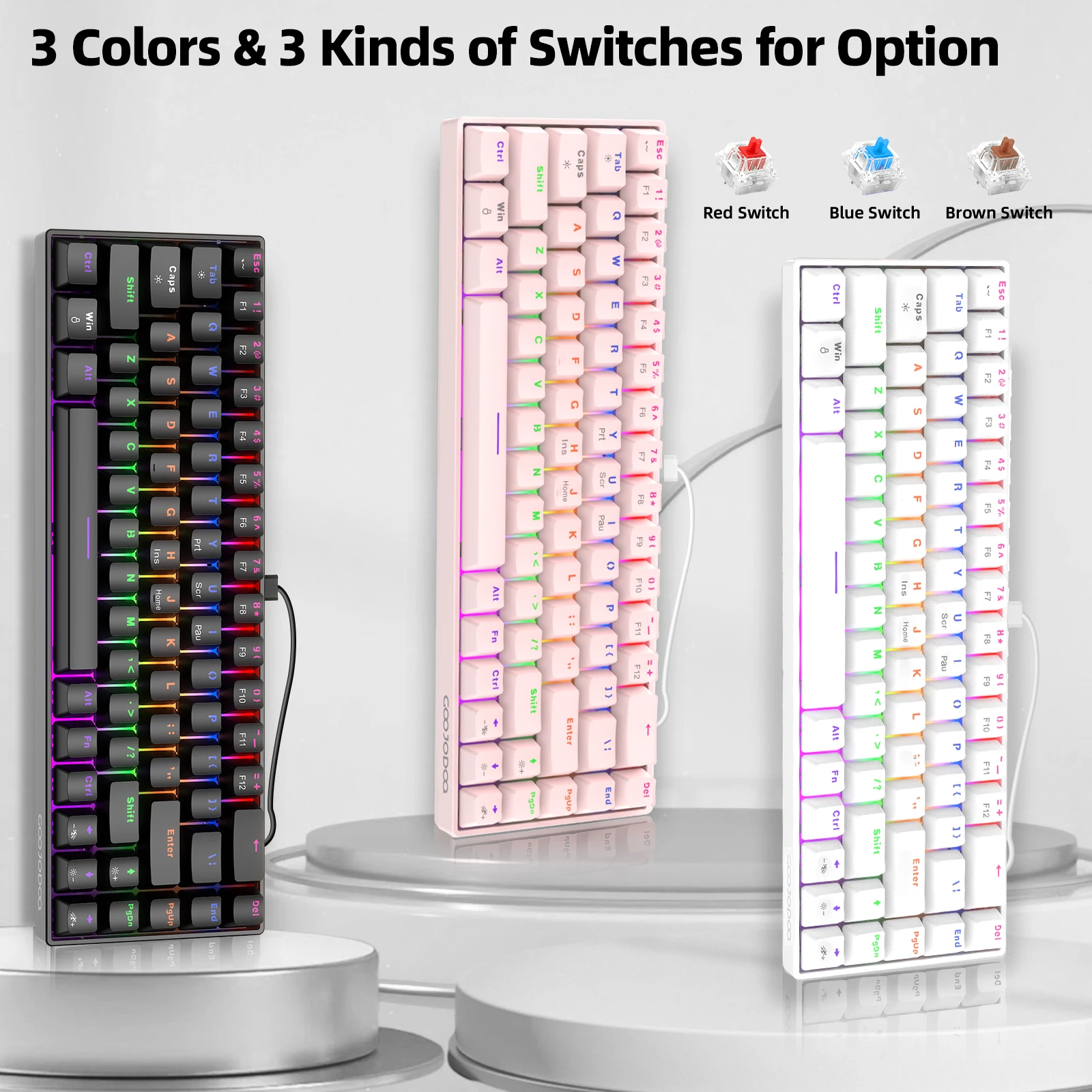 Teclado Mecânico Compacto Goojodoq RGB 68 Teclas - Imagem 19