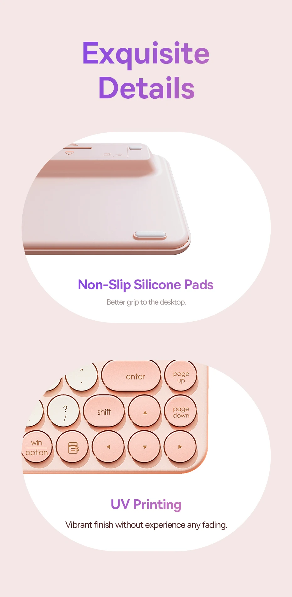 Teclado Sem Fio Bluetooth K01A Rosa - Imagem 19