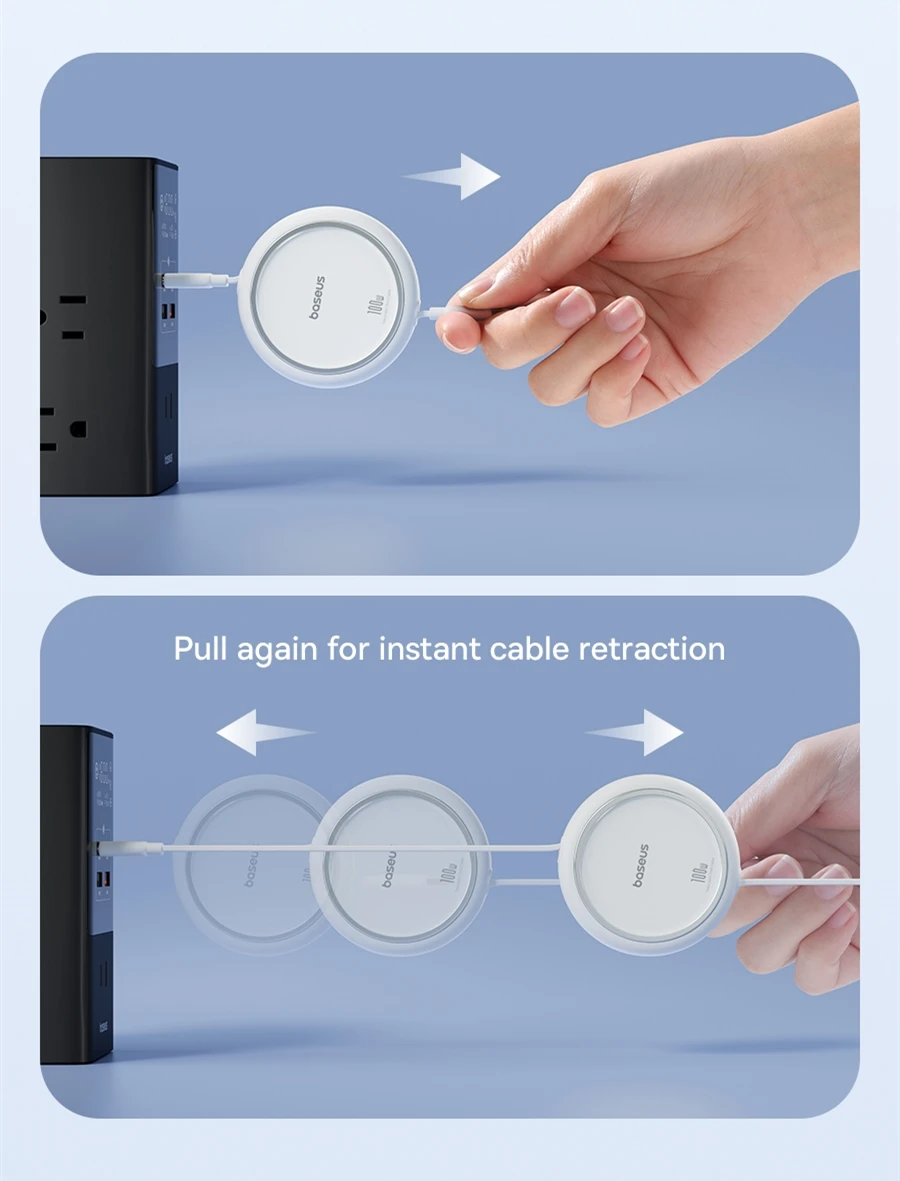 Kit 2 Cabos Retráteis USB C 100W Free2Draw Carregamento Rápido - Imagem 11