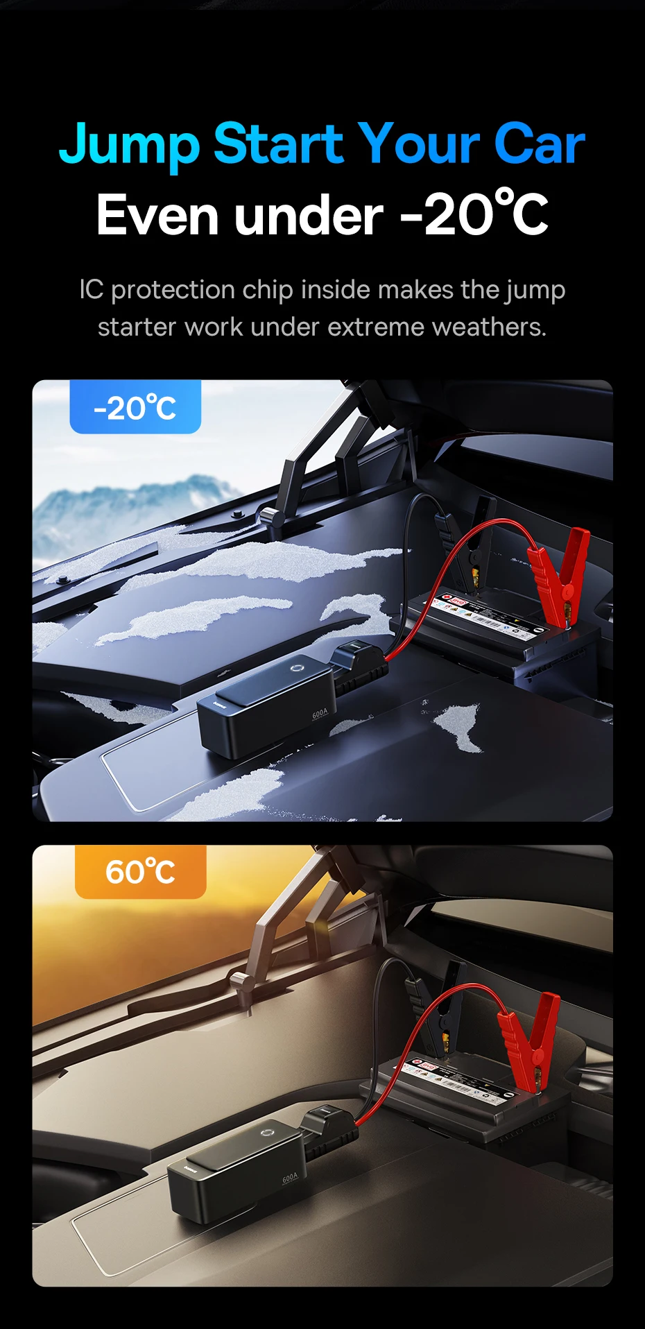 Auxiliar de Partida Mini Portátil 6000mAh 600A - Imagem 19