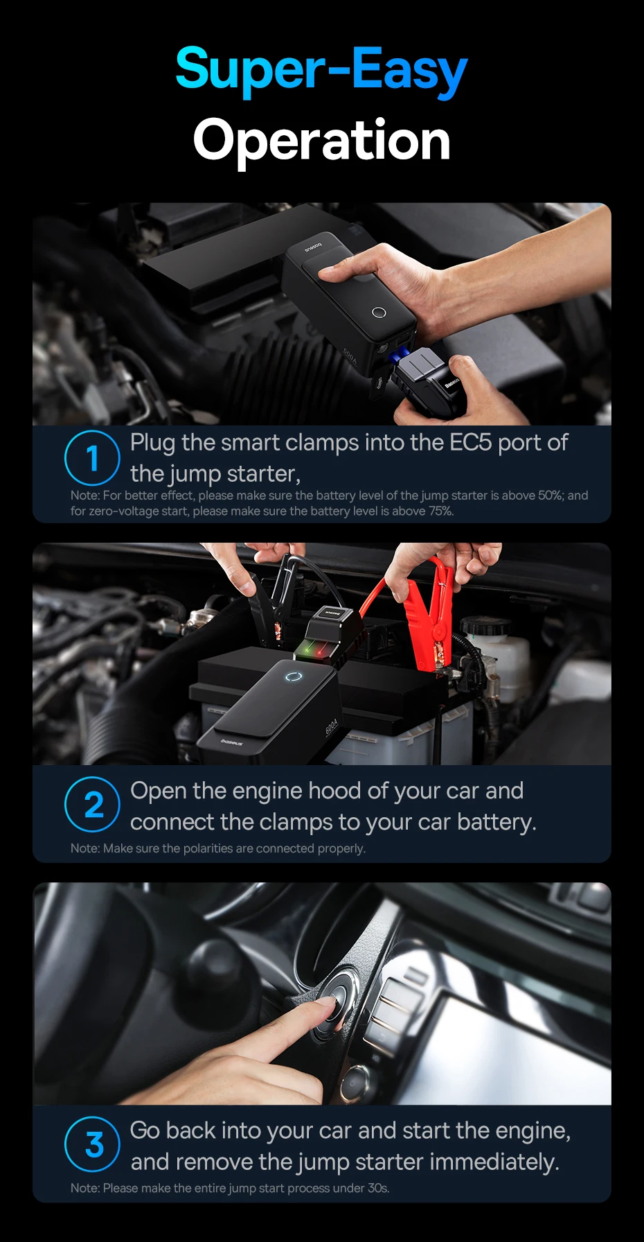 Auxiliar de Partida Mini Portátil 6000mAh 600A - Imagem 23