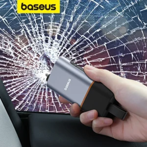 Mini Quebrador de Vidros de Emergência 3 em 1 com Lanterna