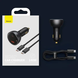 Carregador Veicular 140W Display Digital PD3.1 QC3.0