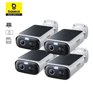 Kit 4 Câmeras de Segurança Externa Baseus 2K S1 Lite com Placa Solar