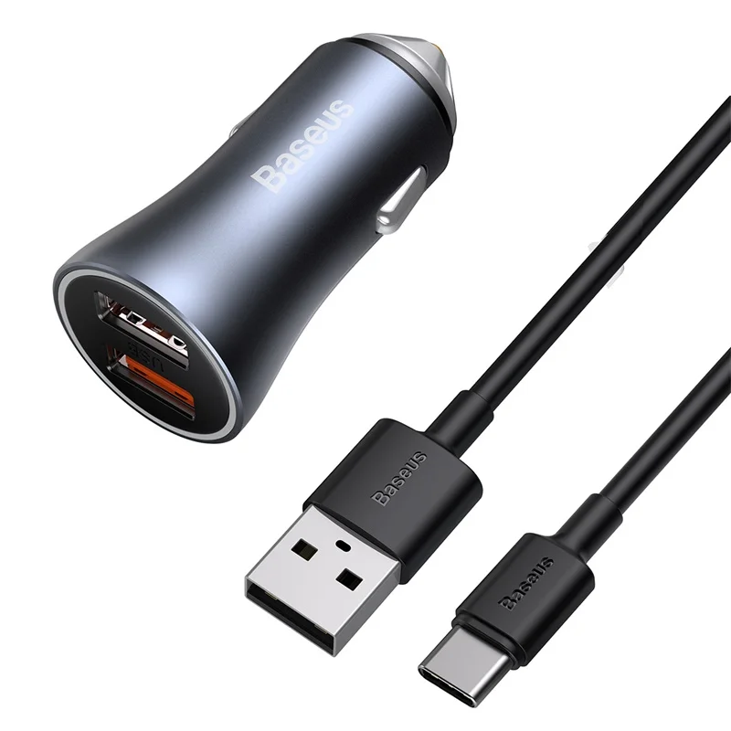 Kit Carregador Veicular Baseus 40W Dual Port + Cabo - Imagem 32