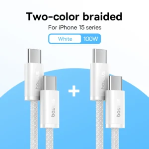 Kit 2 Cabos USB C 100W Dynamic 3 - Branco
