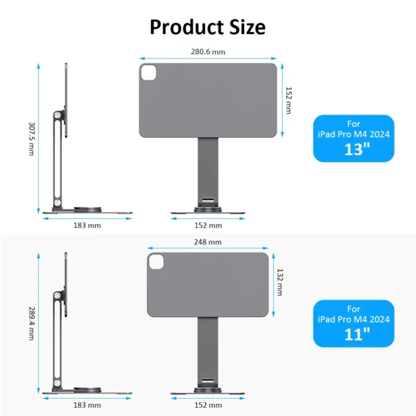 Suporte Magnético para iPad M4 com Base de Carregamento IPC20S - Imagem 12