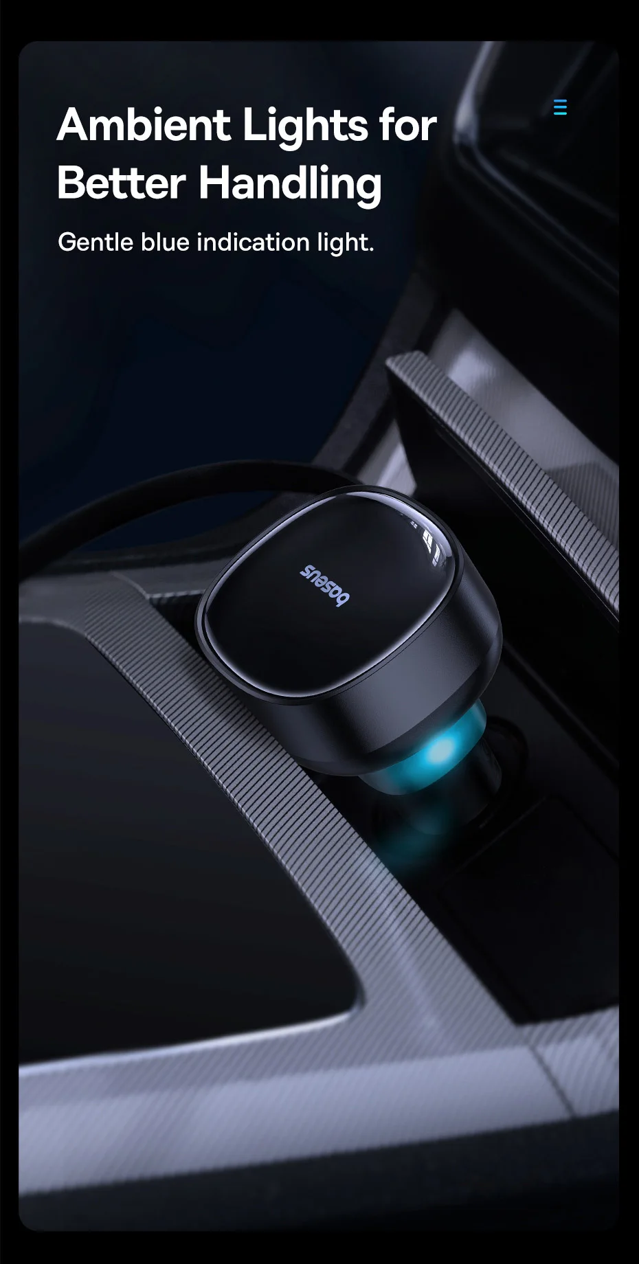 Carregador Veicular 60W 3 em 1 com Cabo Retrátil - Imagem 19