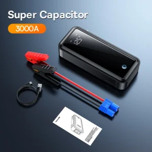 Auxiliar de Partida com Supercapacitores 3000A - Preto
