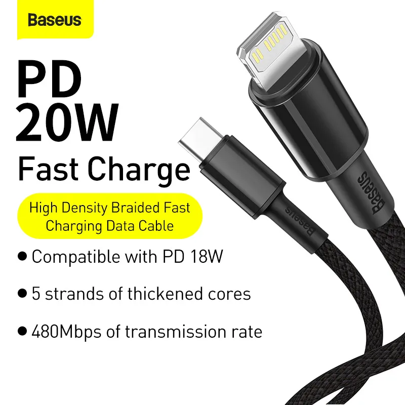 Kit 2 Cabos USB C Lightning PD 20W Carregamento Rápido - Imagem 2