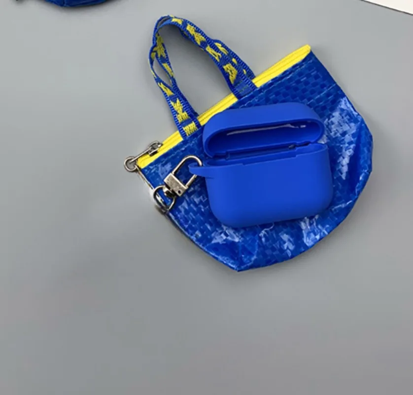 Capa de Silicone Bolsa Azul para Fone Baseus - Imagem 2
