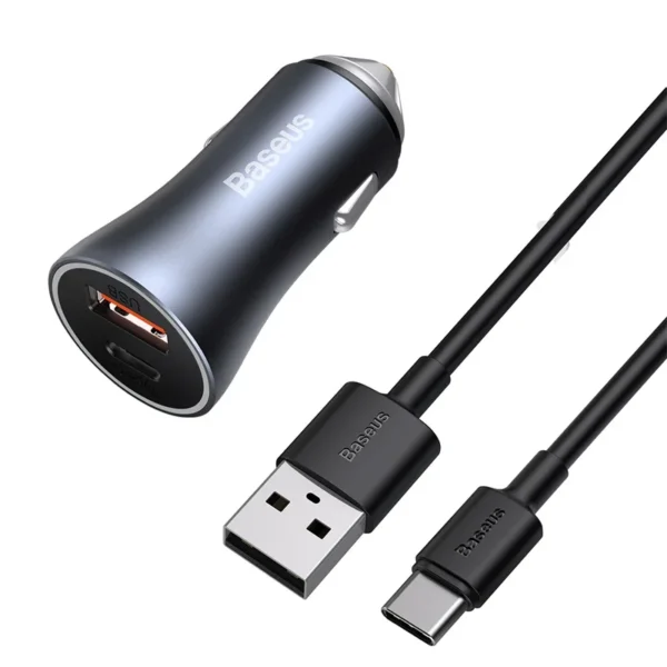 Cinza USB A & C com Cabo USB C